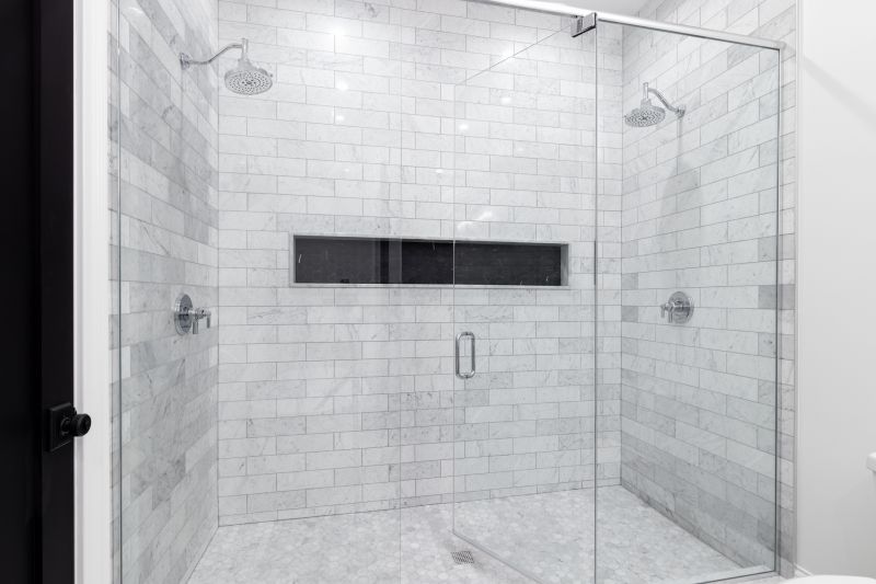 Corner Shower with Sliding Glass Doors